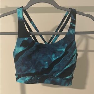 Lululemon Blue and Black Strappy Sports Bra